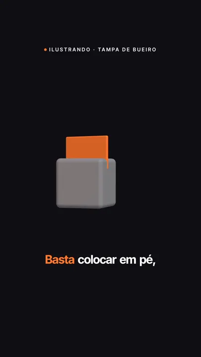 Quadro de vídeo com um círculo laranja em 3D