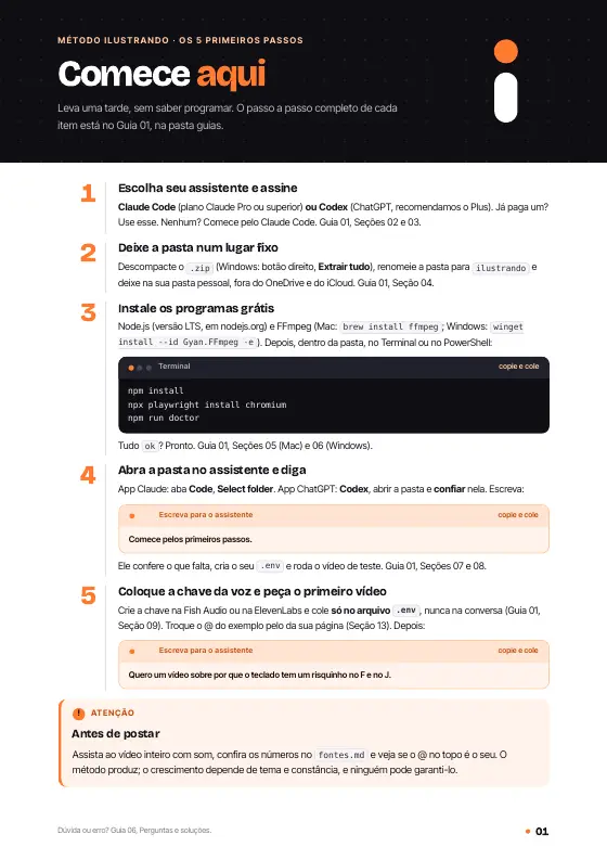 Página Comece aqui