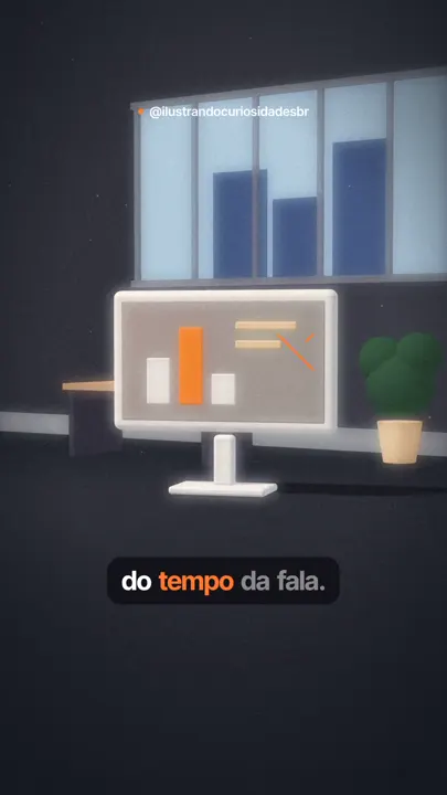 Estilo padrão: escritório 3D com monitor e gráfico, fundo escuro